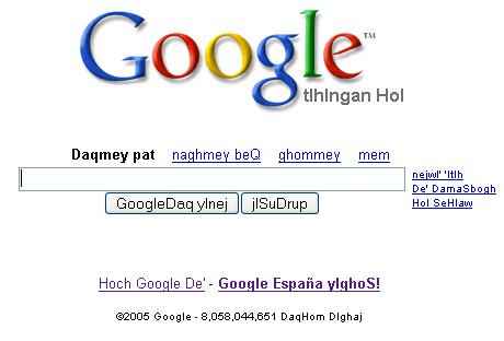 Google en Klingon