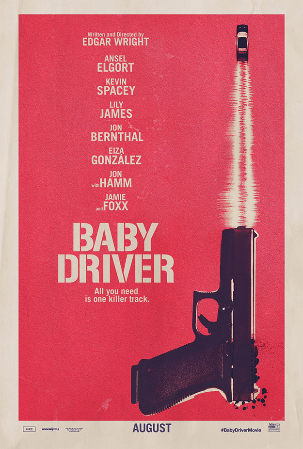 El primer cartel de Baby Driver, textura de asfalto!