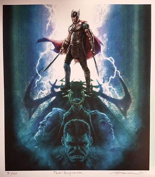 No pinta mal el concept art de Thor: Ragnarok por Andy Park de Marvel Studios
