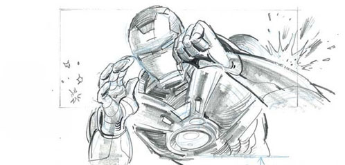 Sketch del storyboard de Iron Man 2... Iron Man