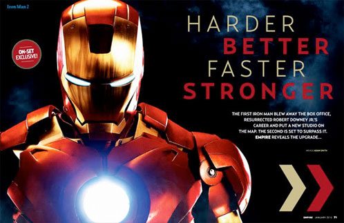 Página interior del artículo de Empire y mejor vistazo a Iron Man