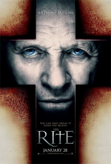 Primer cartel de The Rite con Anthony Hopkins