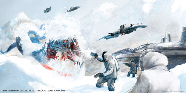 Prometedor concept art de "Battlestar Galactica: Blood and Chrome"