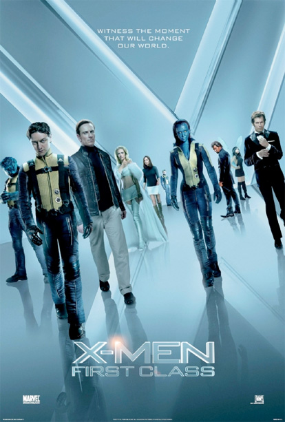 Cartel pegote de X-Men: primera generación para el mercado UK