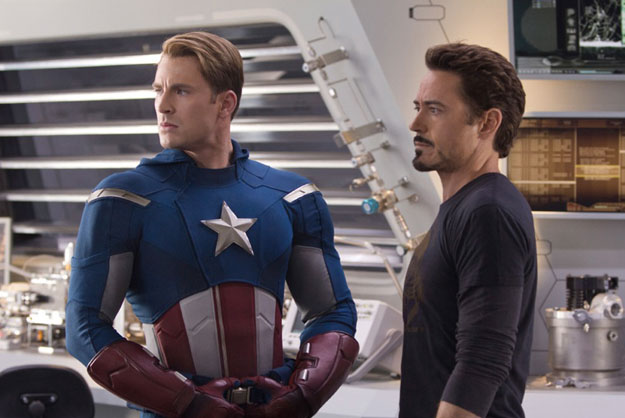 El Capitán América y Tony Stark, genio y figura