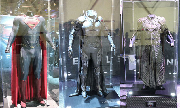 Los trajes de Superman, Faora y Jor-El en Man of Steel