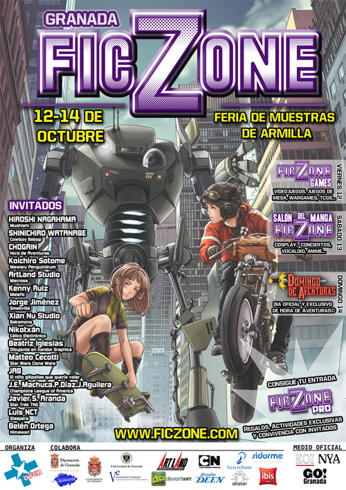Cartel del FicZone: Convención de Cómic, Animación y Videojuegos de Granada