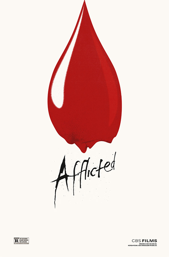 Curioso y bastante original este cartel de Afflicted, film que recomiendo