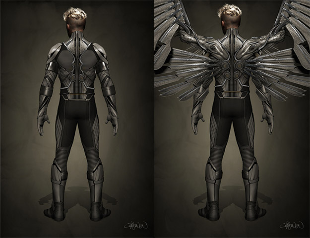 Concept art de Ángel para X-Men: Apocalypse... encarnado por Ben Hardy