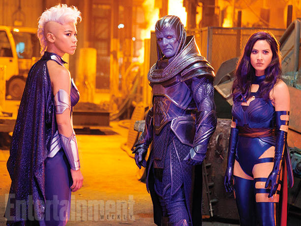 Ororo Munroe / Storm (Alexandra Shipp), En Sabah Nur / Apocalypse (Oscar Isaac), y Betsy Braddock / Psylocke (Olivia Munn)