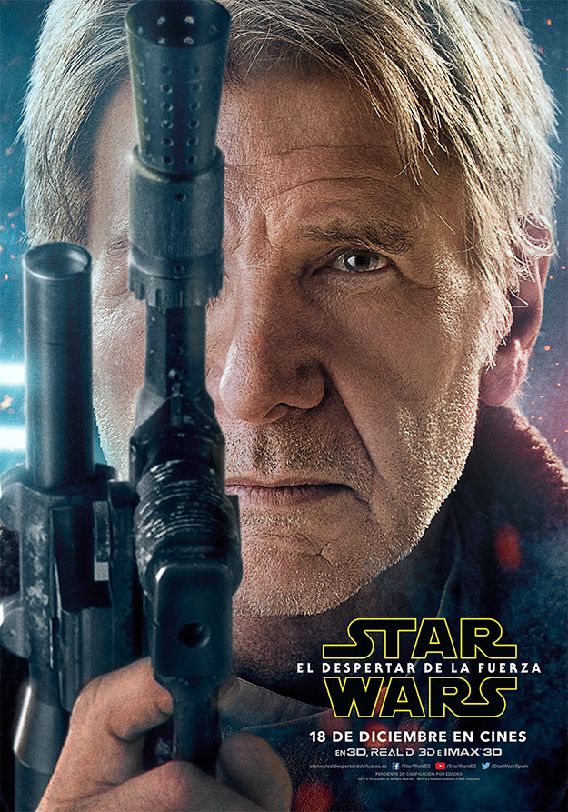 Cartel de Han Solo (Harrison Ford) en Star Wars: El Despertar de la Fuerza
