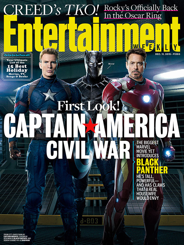 La portada de EW dedicada a Capitán América: Civil War y a Black Panther