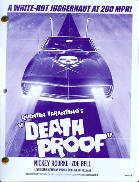 Portada del guión de Death Proof