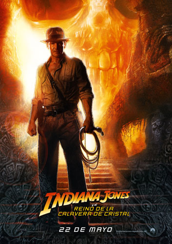 Cartel español para Indiana Jones y el Reino de la Calavera de Cristal