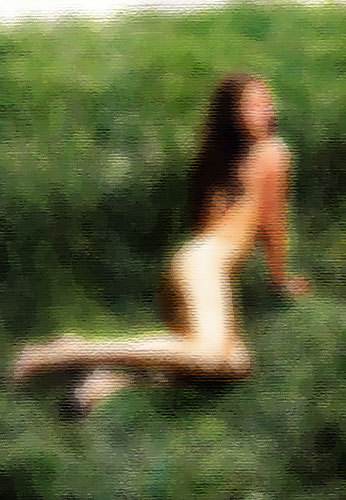Megan Fox adentrándose en el bosque...