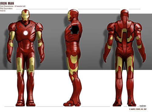 Modelo final de Iron Man creado por Phil Saunders