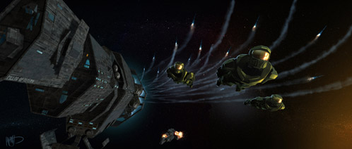 Arte conceptual de Halo: Fall of Reach creado por Kasra Farahani
