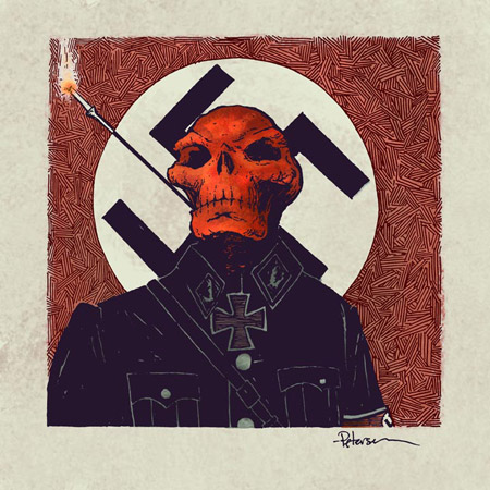 Cráneo Rojo por el artista David Petersen