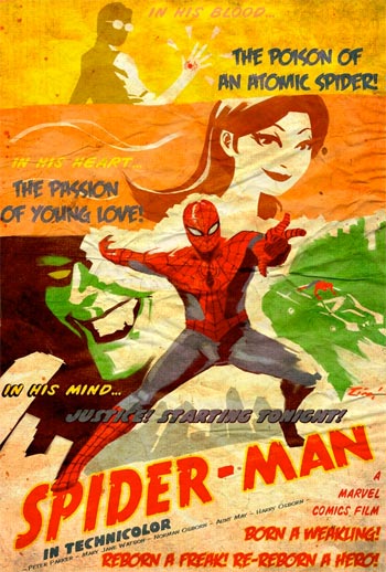 Póster de Spiderman modo vintage