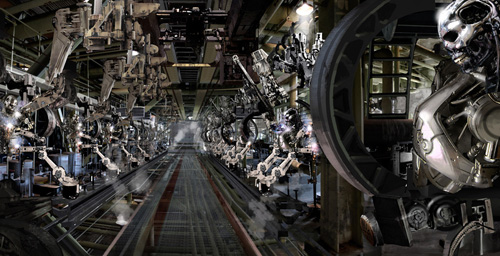 Arte conceptual de Terminator Salvation: Factoría de Terminator de Skynet