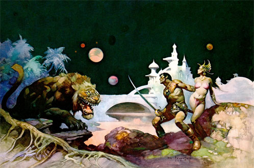 John Carte y Dejah Thoris en Marte (Frank Frazetta)