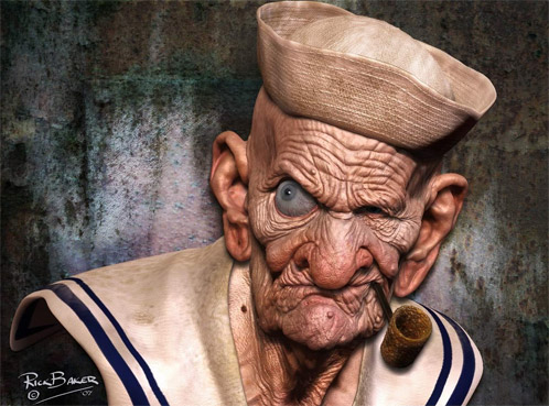 Popeye digital creado por el maestro de los FX Rick Baker